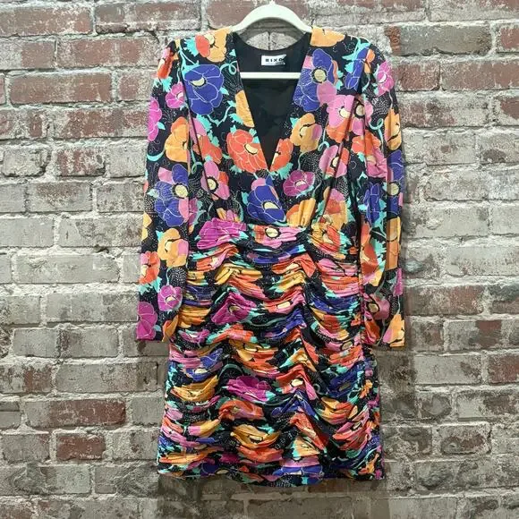 Rixo Golden Floral Dress‎ Size Medium - Picture 6 of 9